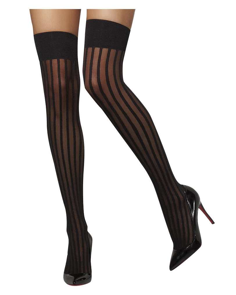 Halterlose Damenstrümpfe schwarz Strapse Overknees