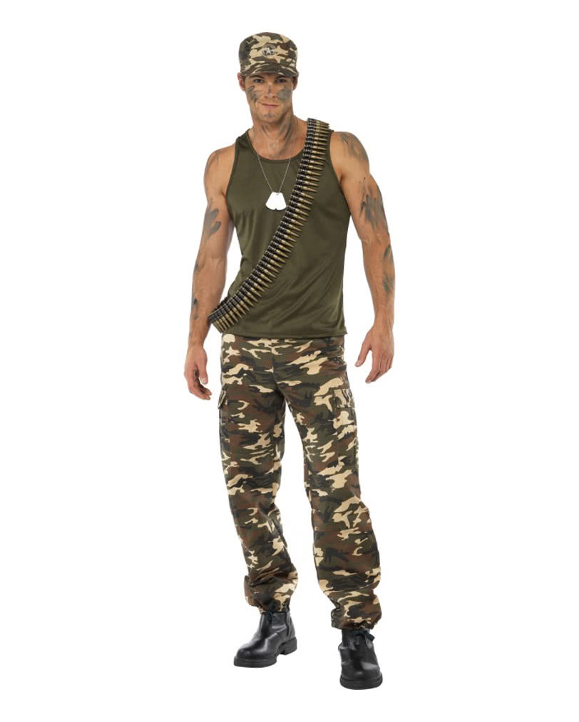 Camouflage Herren Kostüm Armee Verkleidung für Männer L