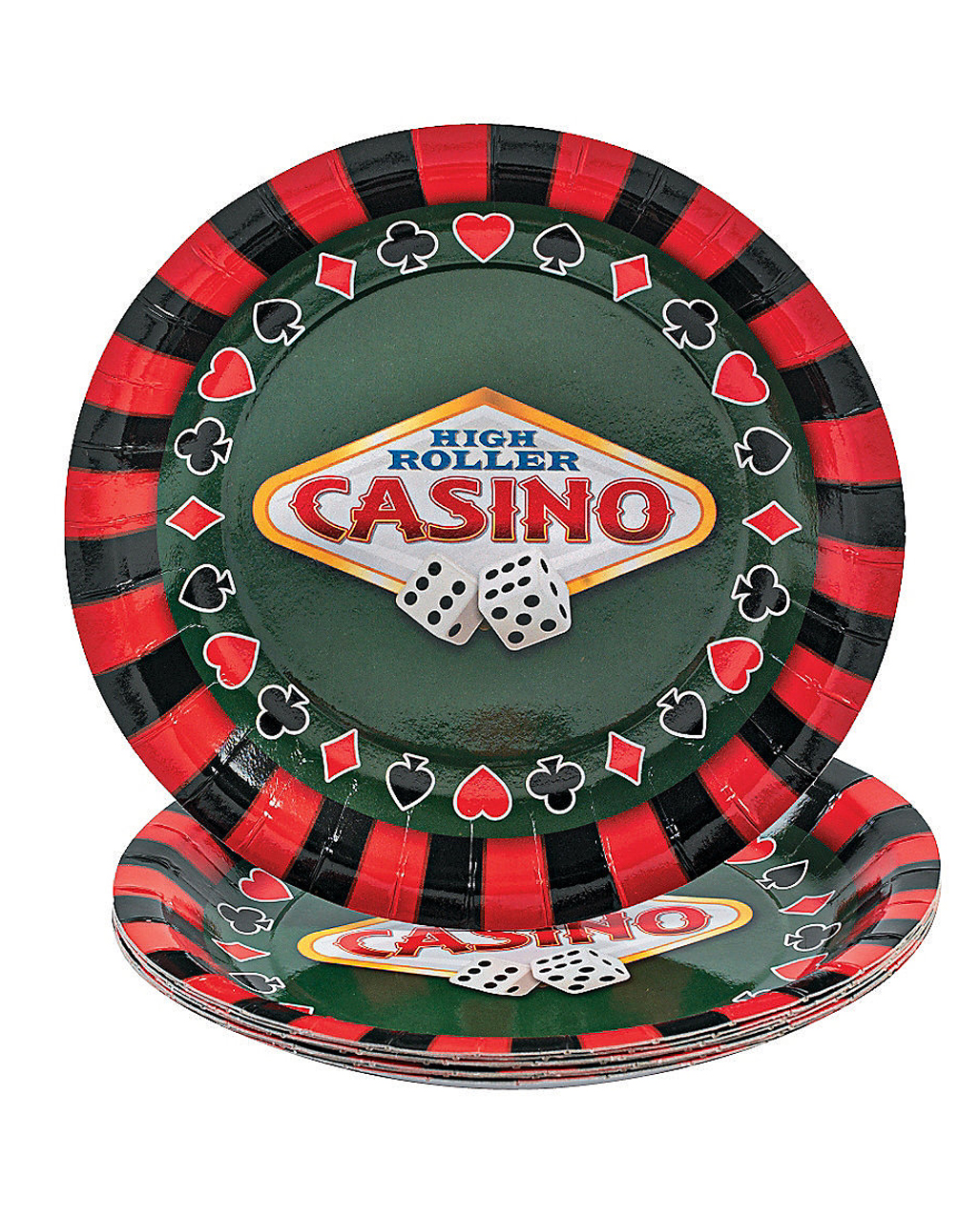 Casino Pappteller klein als Mottoparty Deko