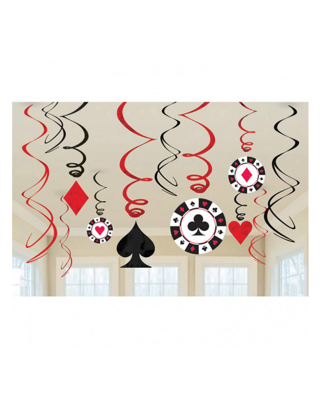 Casino Party - 12 Spiralhänger als Party Deko