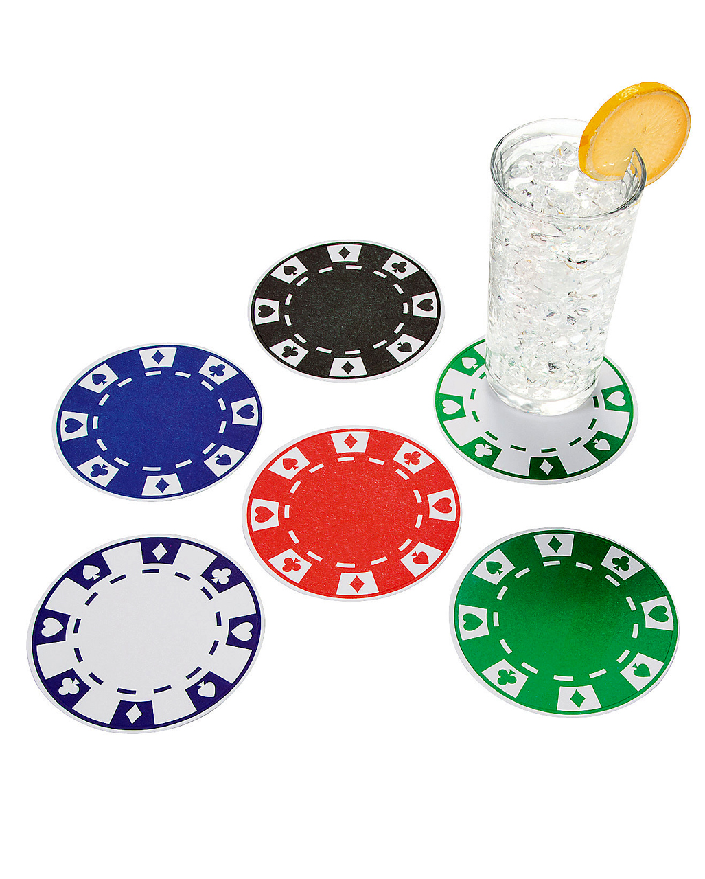 Casino Untersetzer rund als Mottoparty Deko