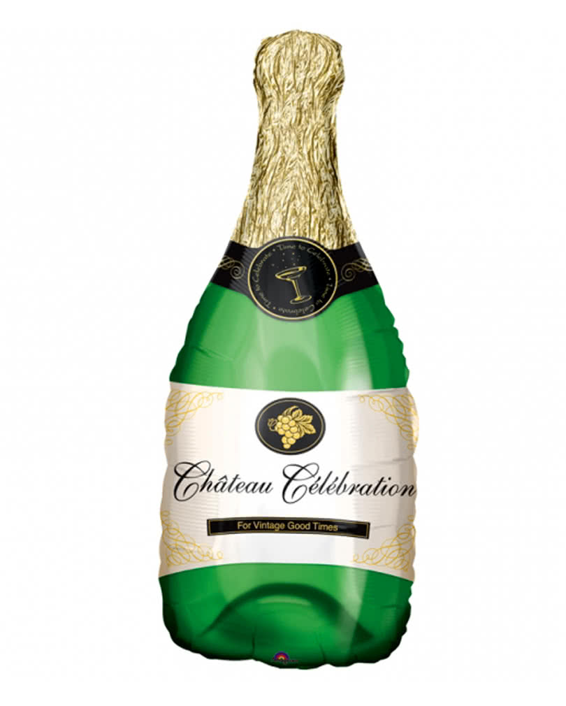 Champagner Flaschen Folienballon als Super Shape Helium Ballon
