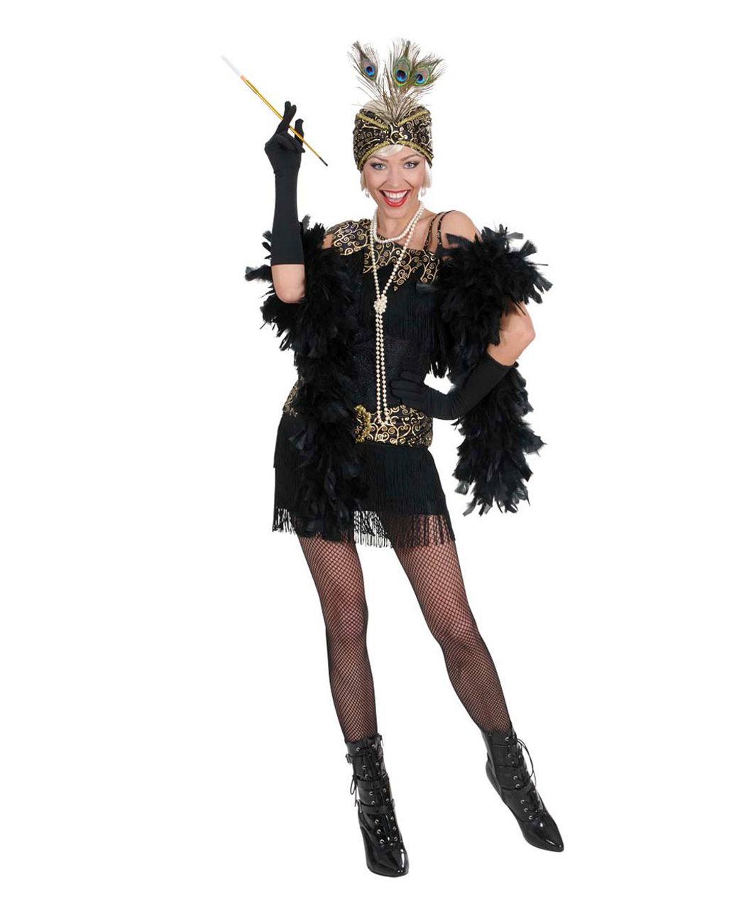 Charleston Kleid schwarz-gold 20er Jahre Kleid S