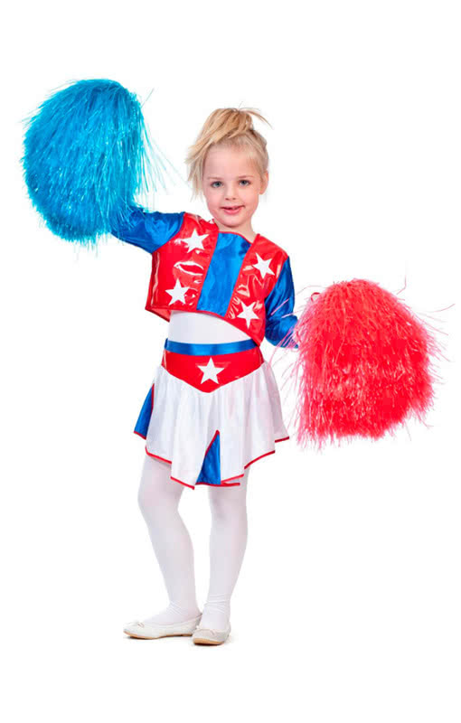 Cheerleader Kinderkostüm   Kinder Cheerleader Verkleidung  S / 116