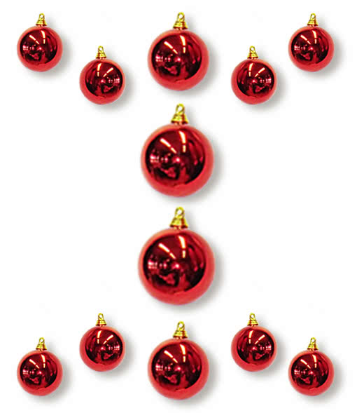 Christbaumkugeln rot 12 St. -Weihnachtskugel-Christbaumschmuck