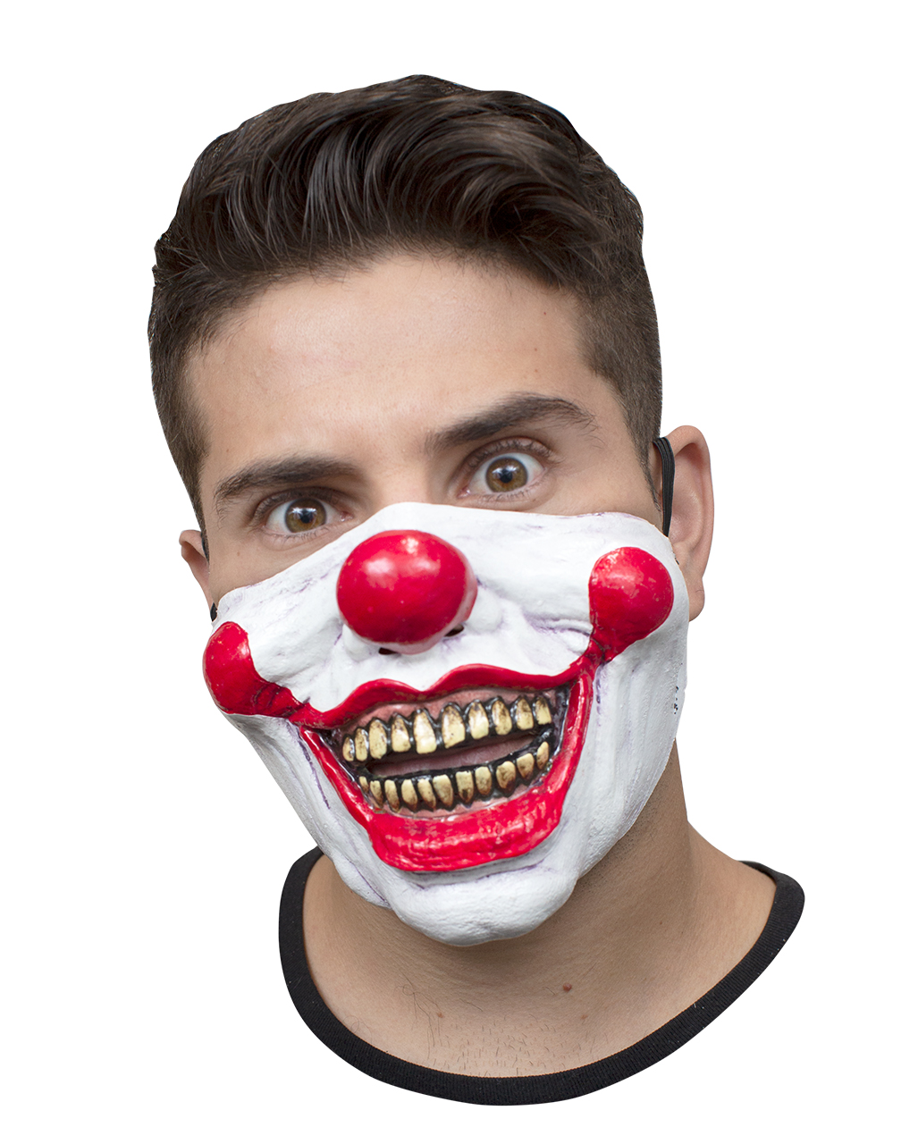 Horror-Clown Halbmaske aus Latex für Halloween
