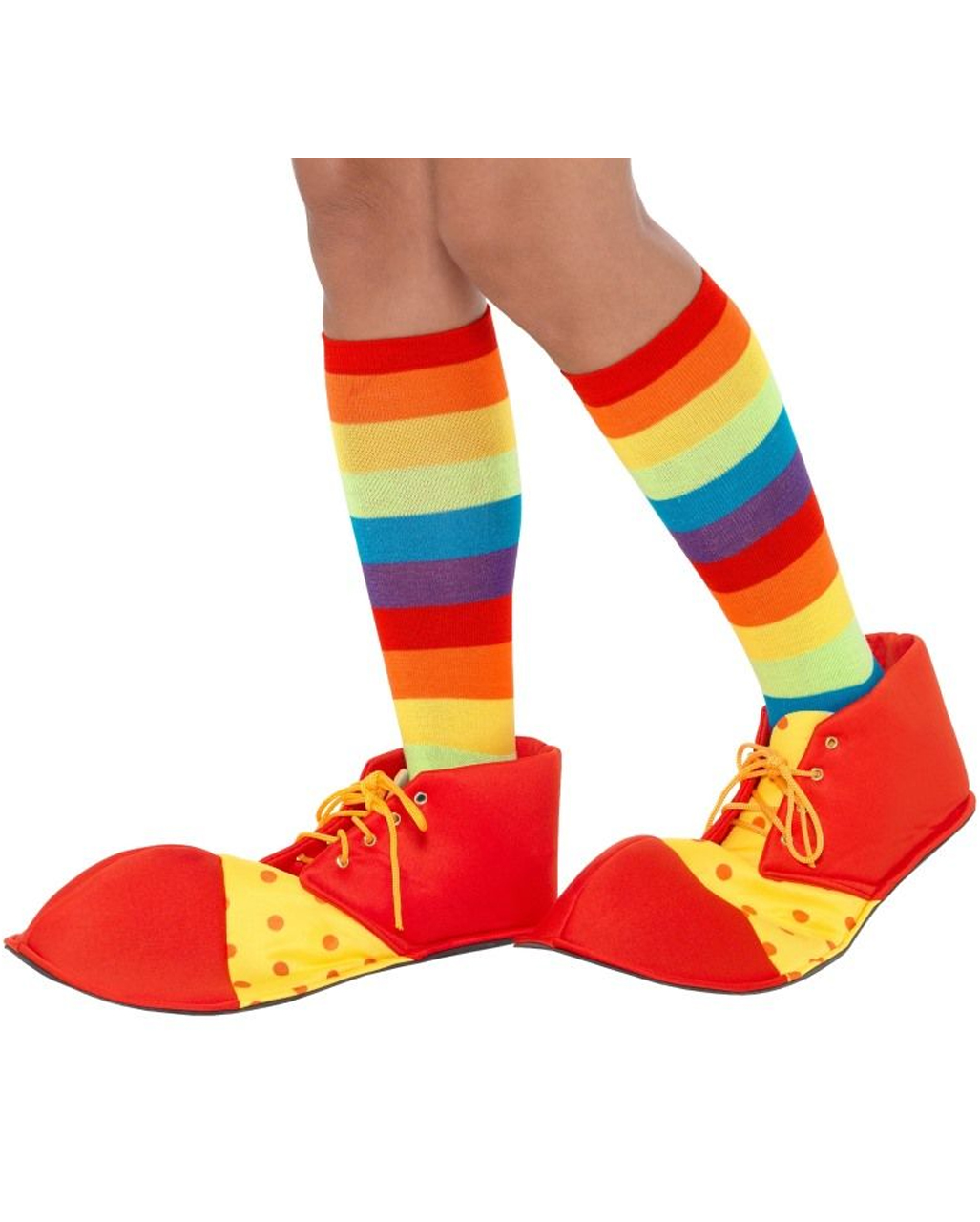 Clown Schuhe rot-gelb als Kostüm-Accessoires