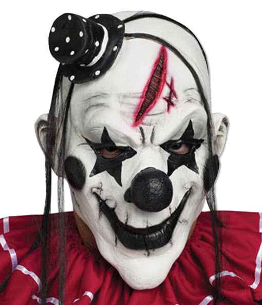 Clown Maske Schwarz Weiß   Fiese Joker Maske aus dem Horror Circus