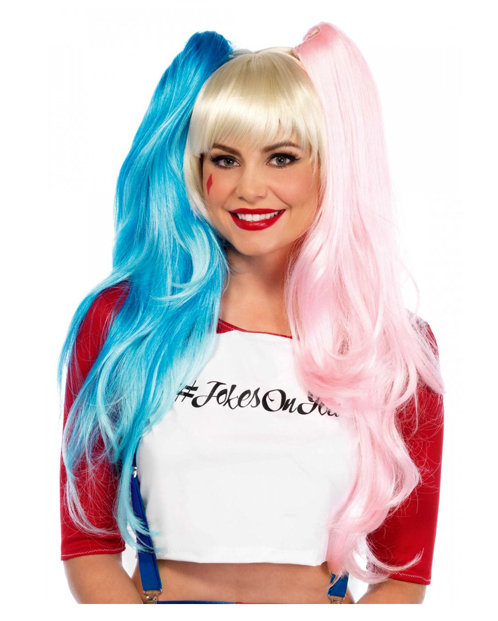 Cosplay Perücke mit Hellblau/Rosa Zöpfen ★