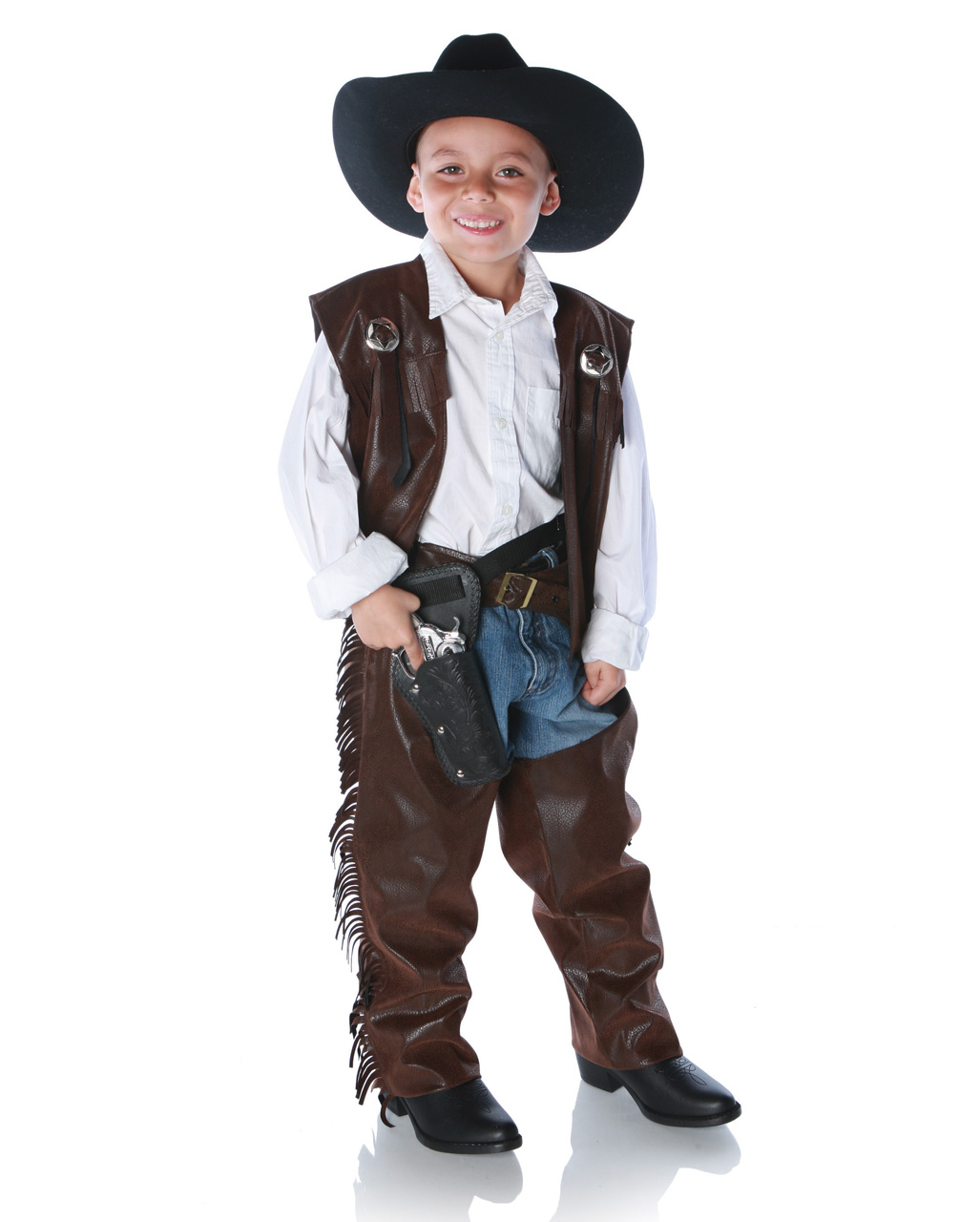 Cowboy Chaps & Fransen Weste Kinderkostüm kaufen L