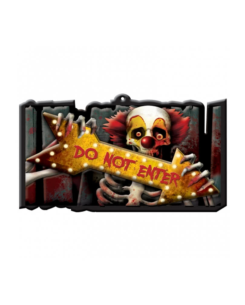 Creepy Clown Warnschild   Halloween Schilder mit Gruselmotiv