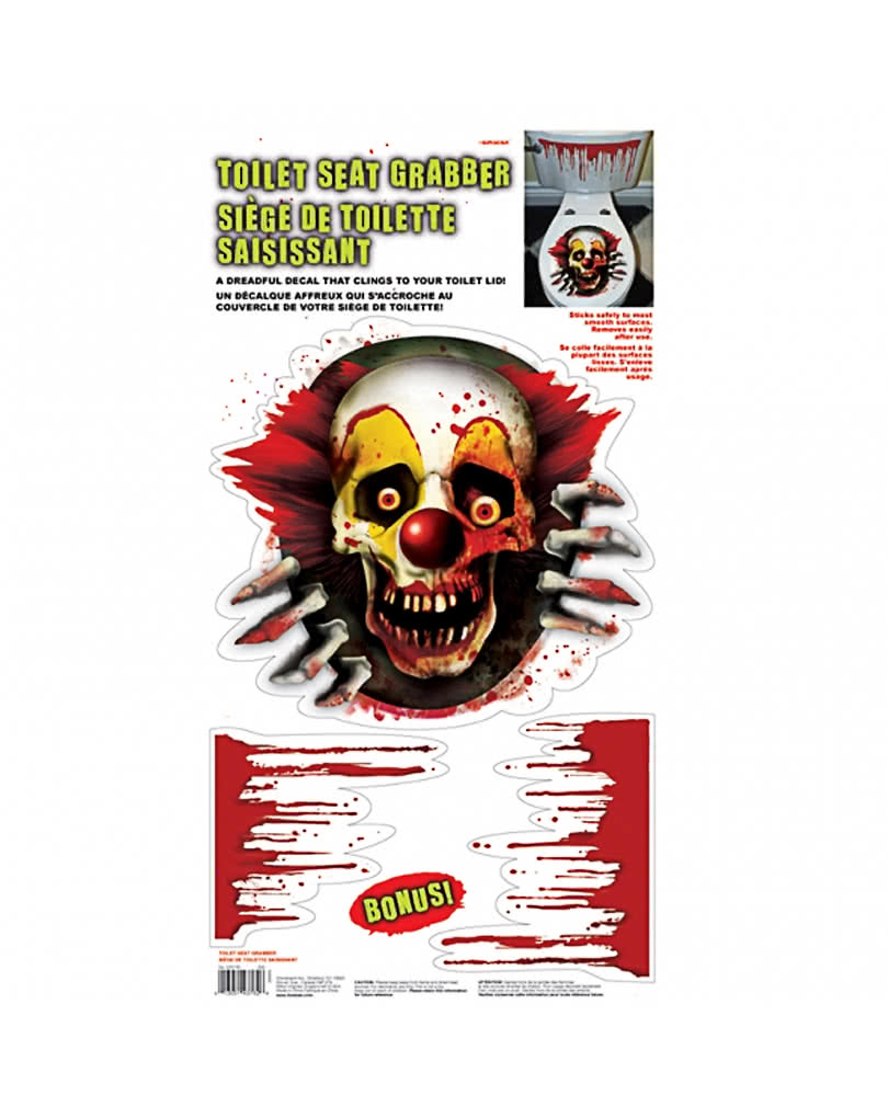 Creepy Clown Klodeckel Aufkleber  als Badezimmer Deko