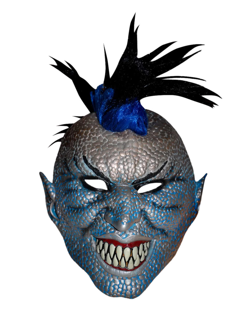 Dämon Punk Halloween Maske Horrormaske mit Mohawk