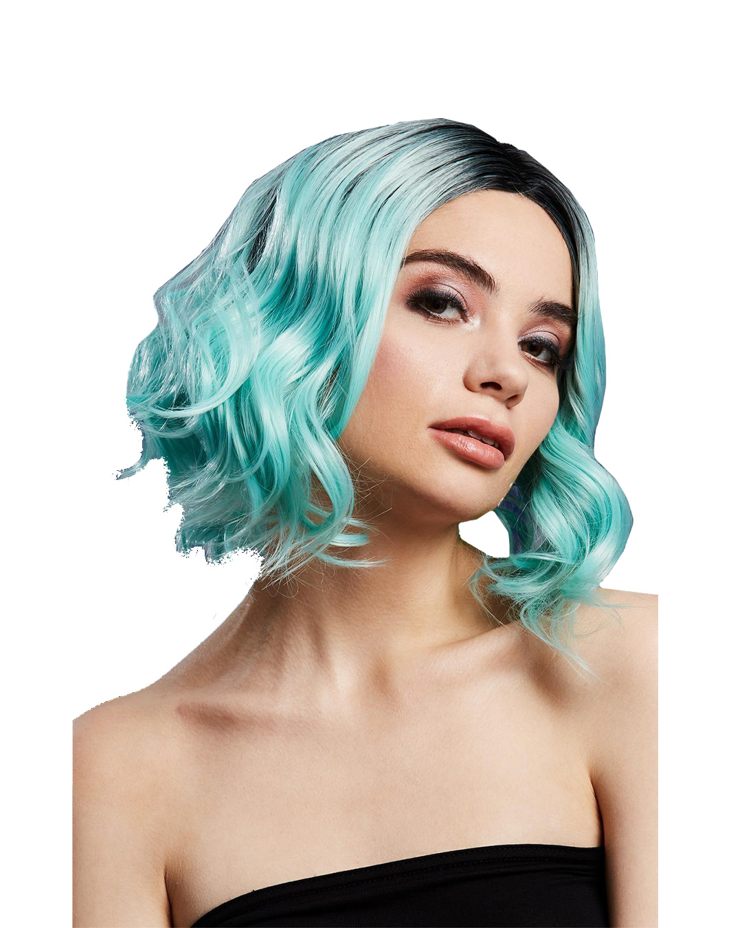 Damen Perücke Kourtney Baby Blau Blend ★