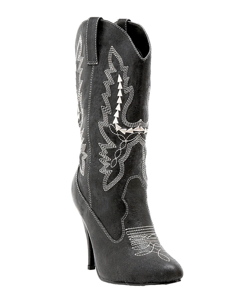 Damen Cowboy Stiefel schwarz Kostümschuhe 37