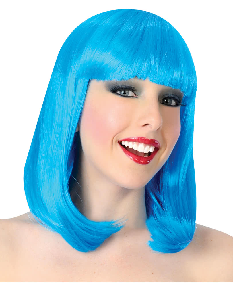 Revue Girl Perücke mit Pony blau Cosplay Perücke