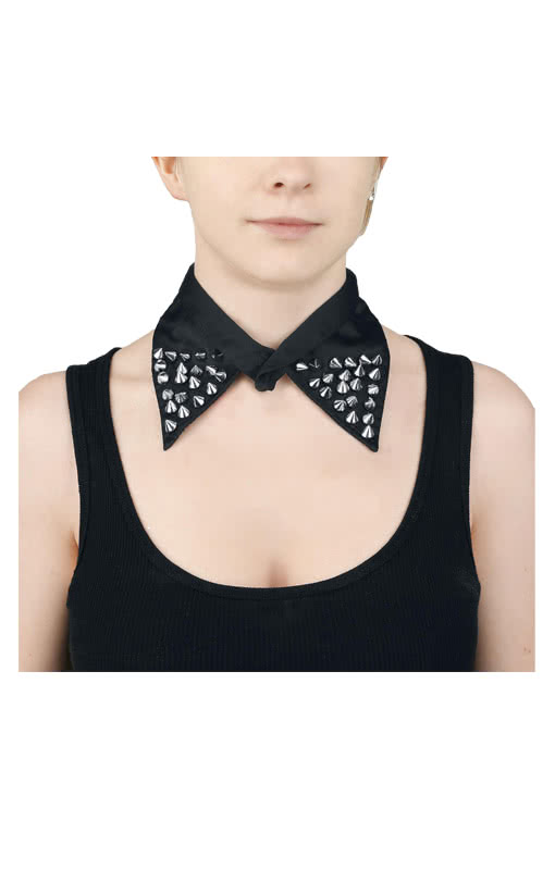 Damen Satin Kragen mit Nieten -Gothic Kragen-Nieten Look