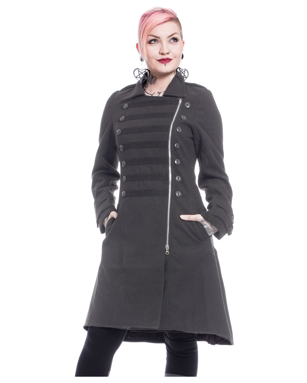 Dark Romance Gothic Mantel Dunkelgrau bestellen L