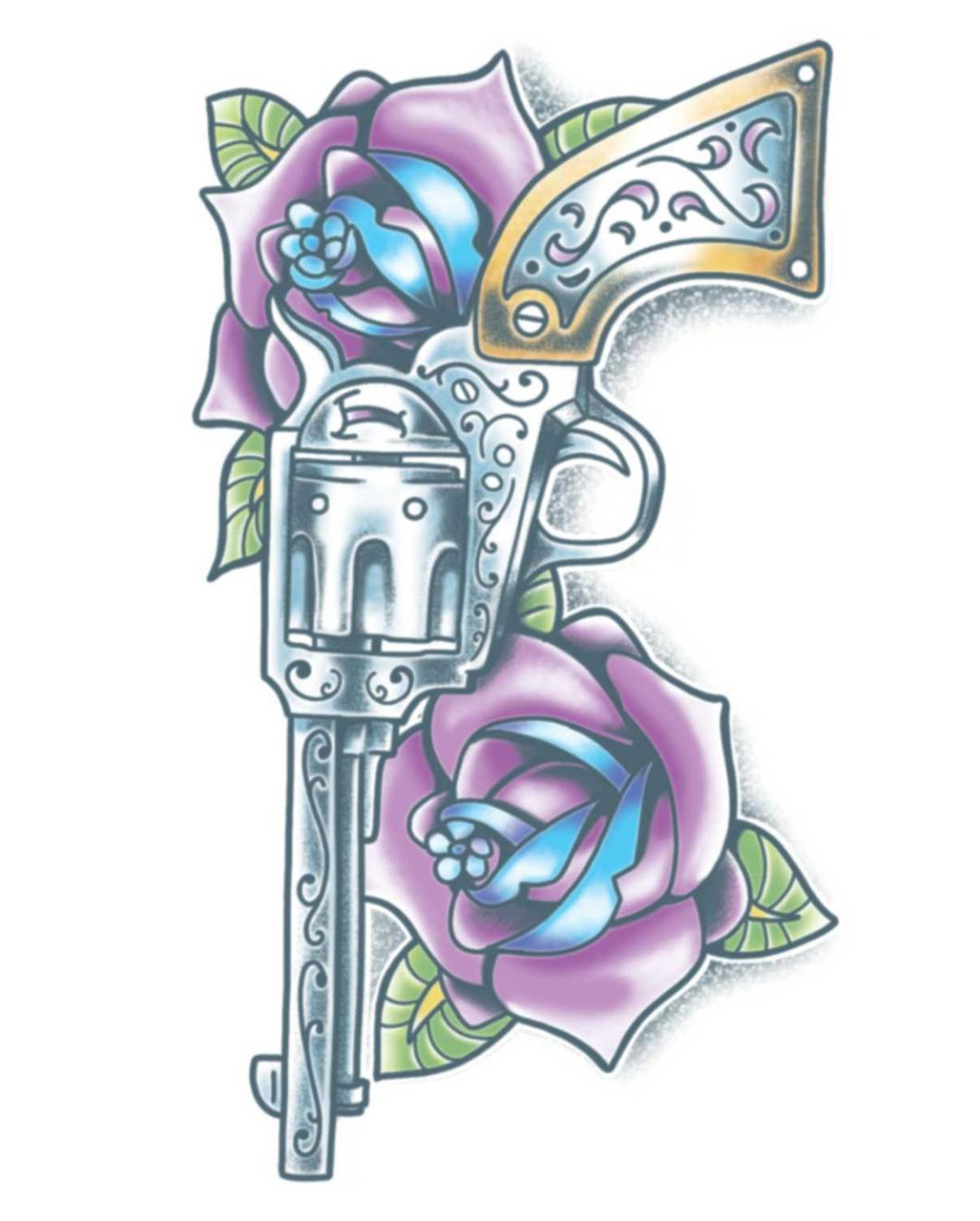 Day of the Dead Klebetattoo Revolver ➤ Rosen Tattoo