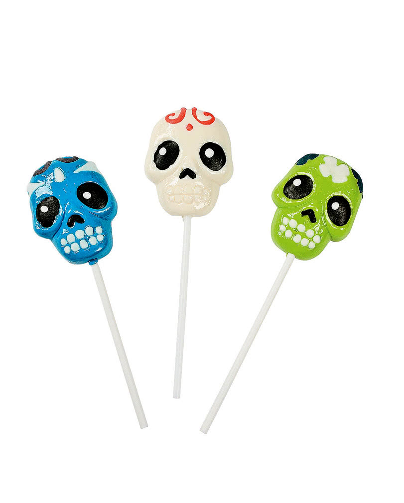 Day of Dead Totenkopf Lutscher 12 St. Lollys mit Halloween Motiv