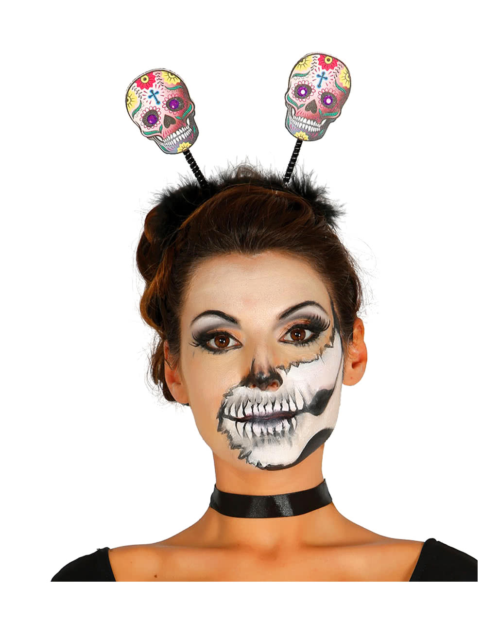 Day of The Dead Haareif mit Totenköpfen  Día de los Muertos