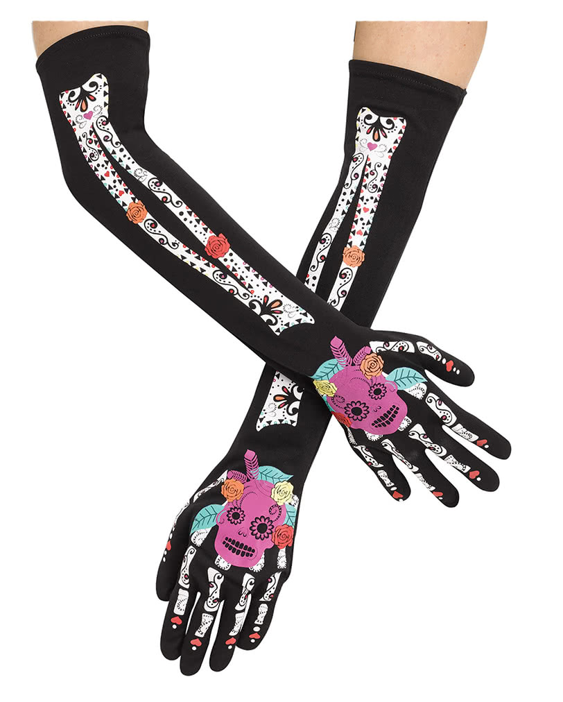 Day of the Dead Handschuhe als Kostümzubehör ▶