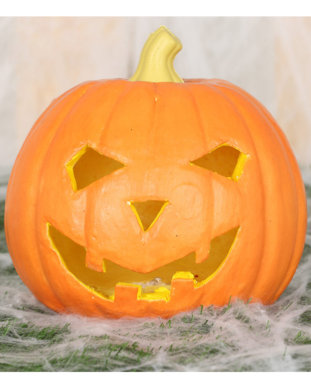 Deko Kürbis mit Beleuchtung 16cm  Jack O´Lantern