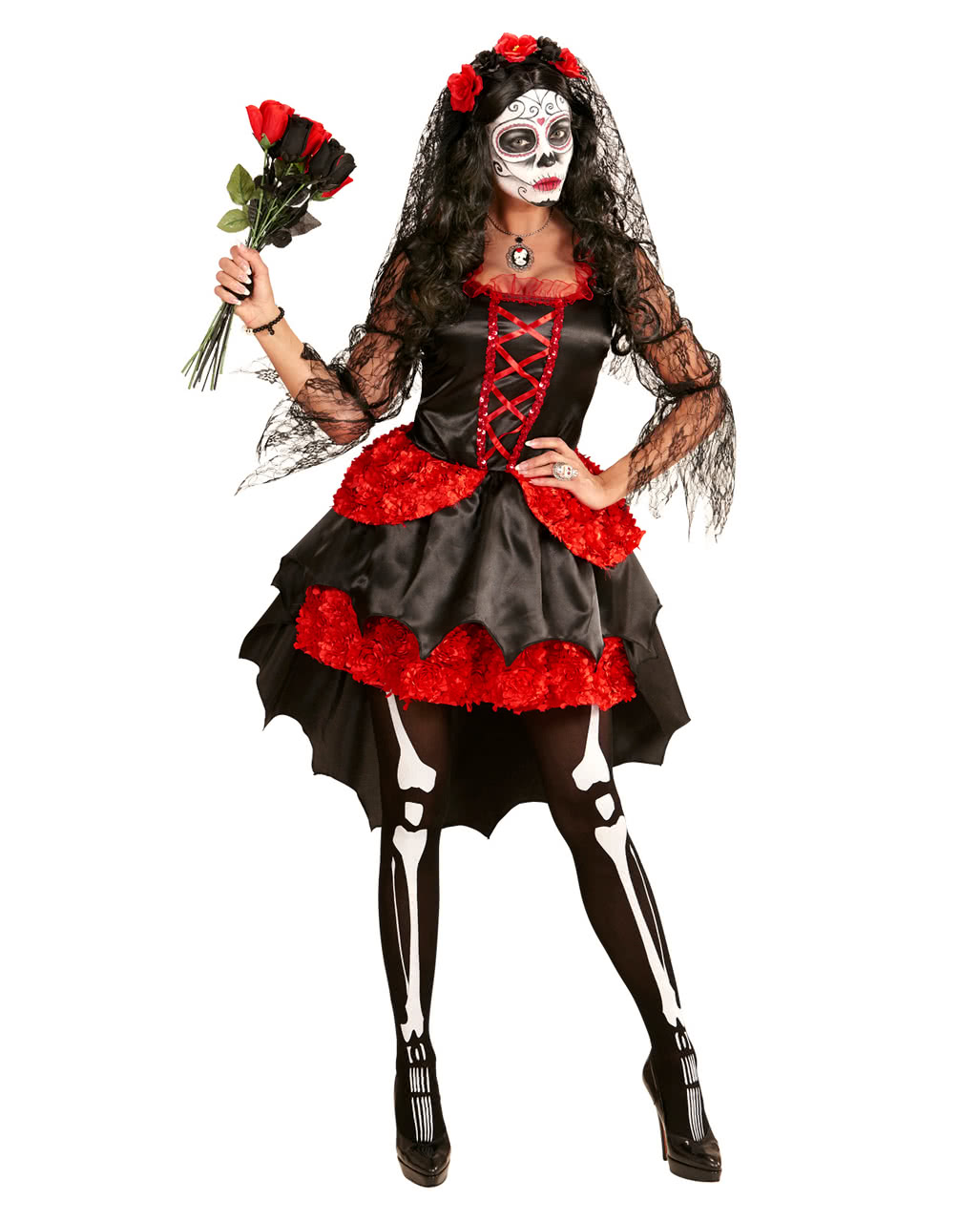 Dia de los Muertos Brautkostüm für Halloween M