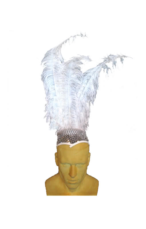 Disco Hut mit Federn als Kostümzubehör