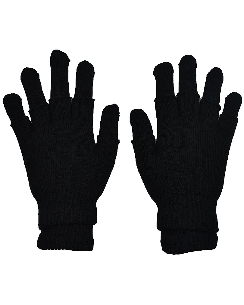 Doppel Handschuh schwarz Fingerlose Handschuhe