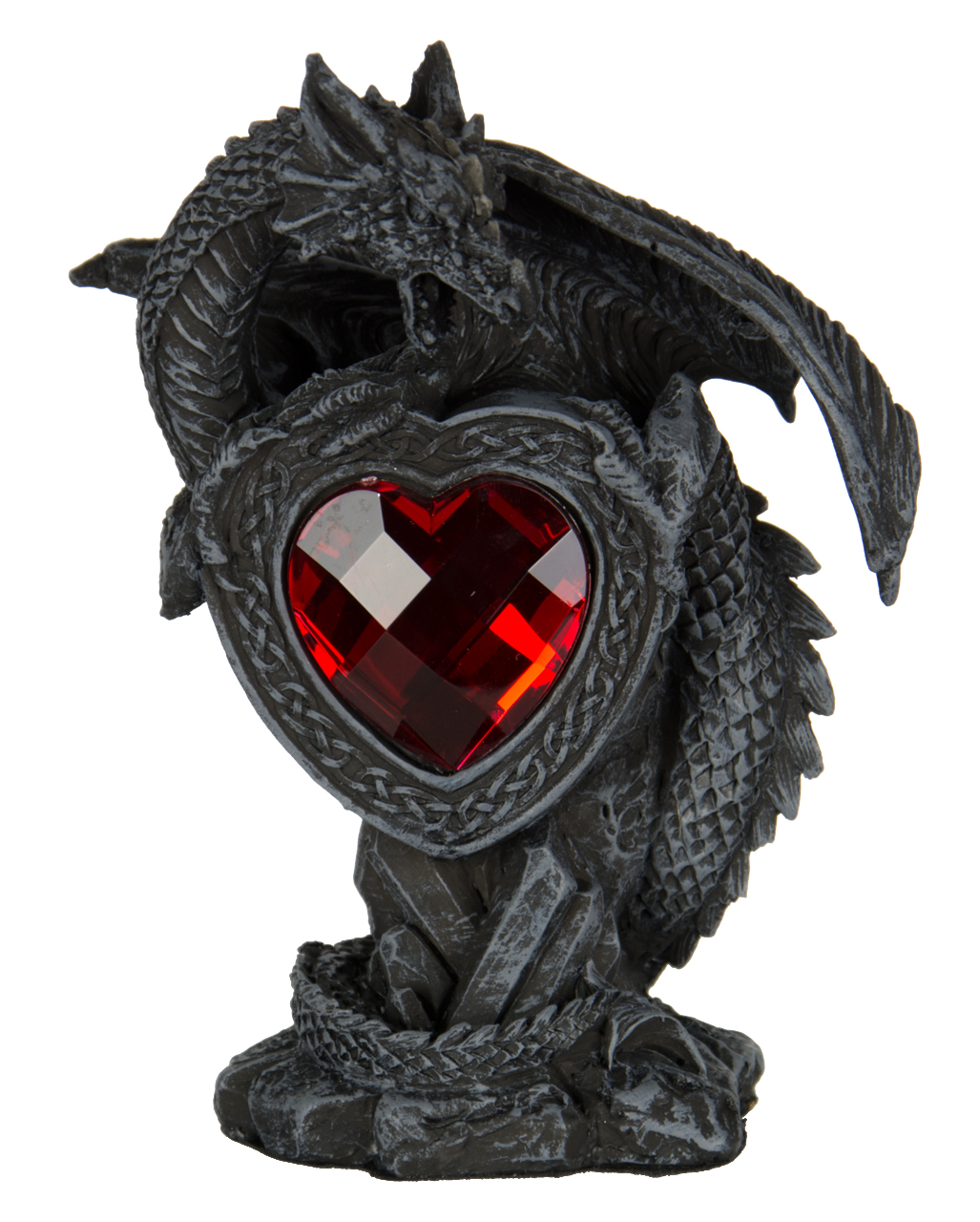 Drache mit rotem Herz  Edles Geschenk für Gotik Fan