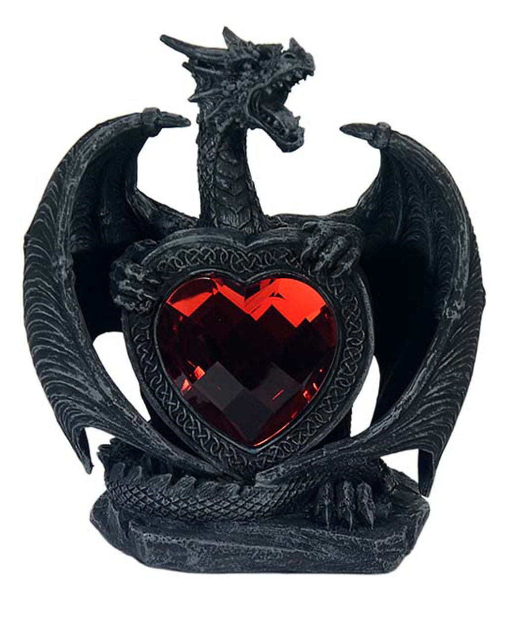 Drache mit rotem Herz Gothic Deko kaufen