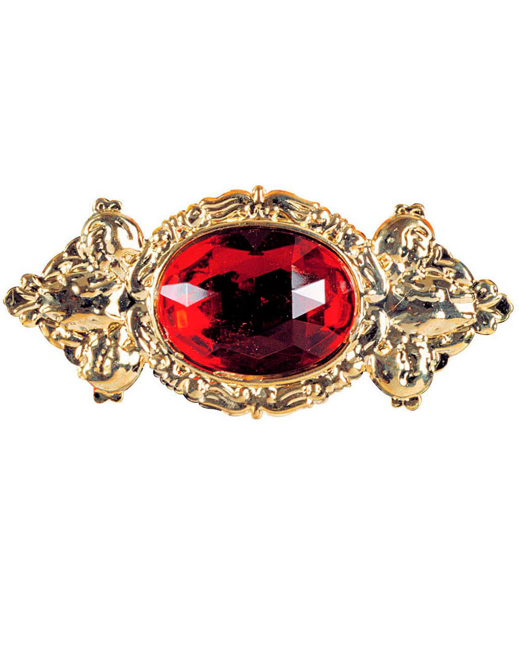 Edle Riesenbrosche mit rotem Stein -Schmuckspange-Button