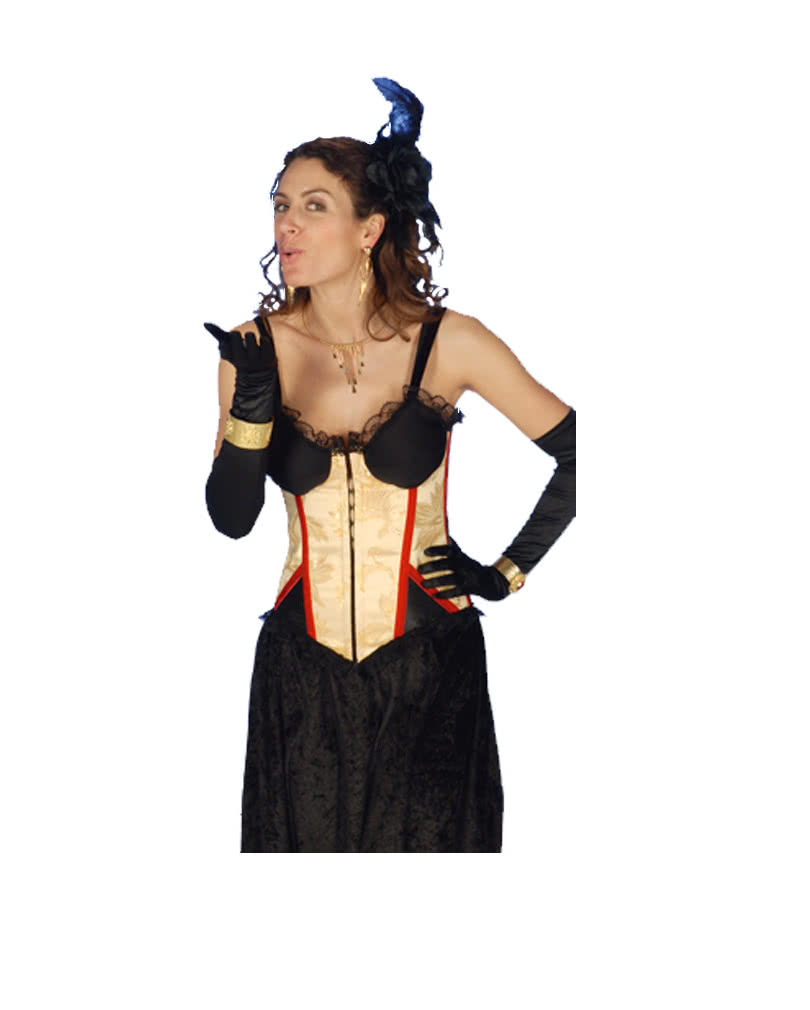 Edle Brokat Corsage Elegantes Korsett mit Stäbchen S / 36-38