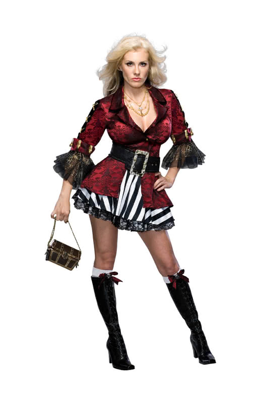 Edles Piraten Lady Kostüm Edles Faschingskostüm für Schatzsucherinnen S / 36