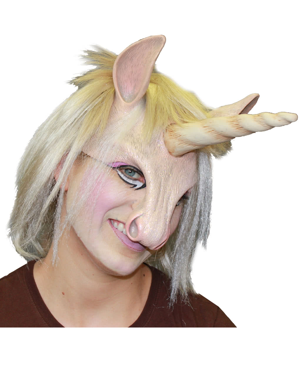 Einhorn Maske mit Haar für Cosplay