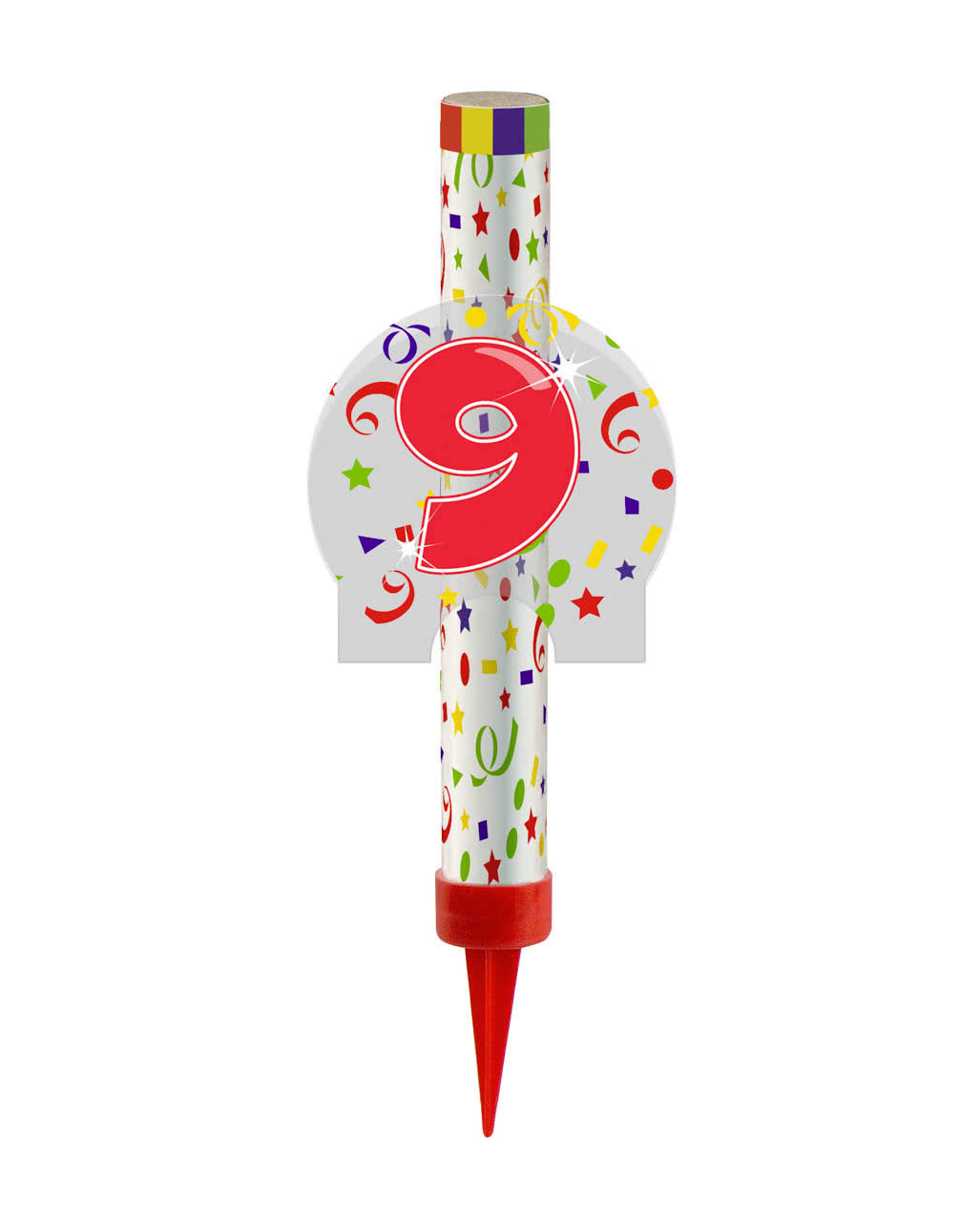 Eisfontäne Zahl 9 als Kuchen Deko