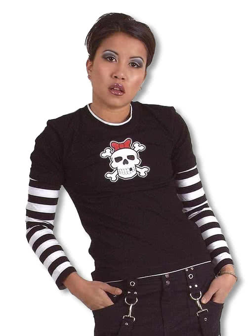 Emo Punk Teenie Pullover   Gestreifter Pullover  Punk Pullover M/164