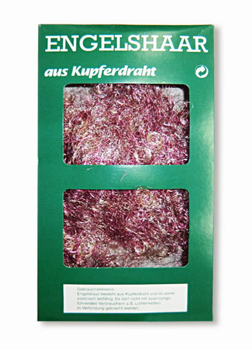 Engelshaar aus Kupferdraht 50 g -Vintage Weihnachtsdekoration im