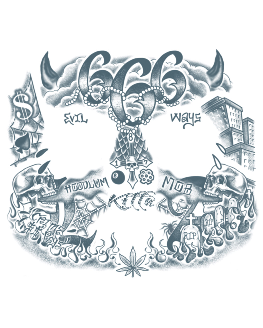 Face Tattoo Gangster ➤ Gesichtstattoos kaufen