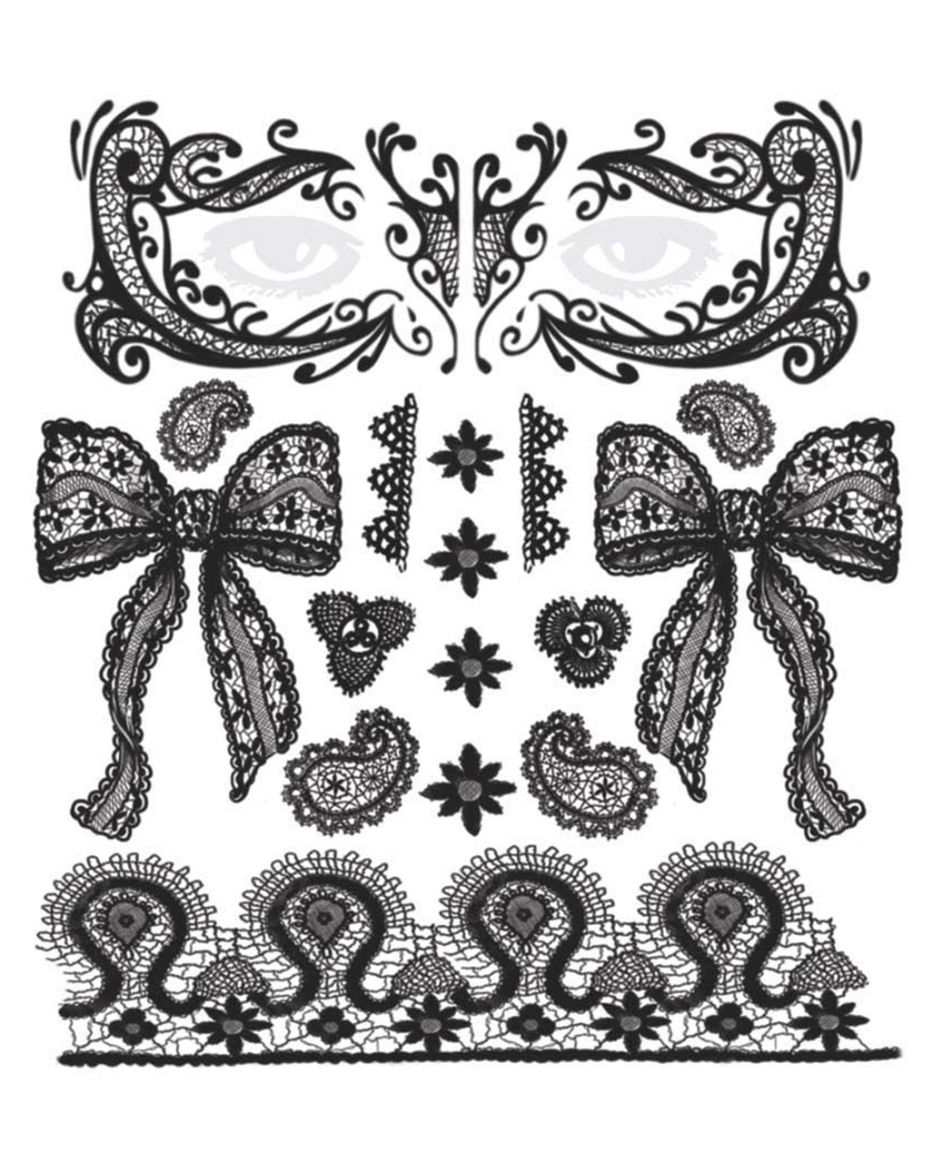 Face Tattoo Set Spitze ★ Venezianisches Gesichtstattoo