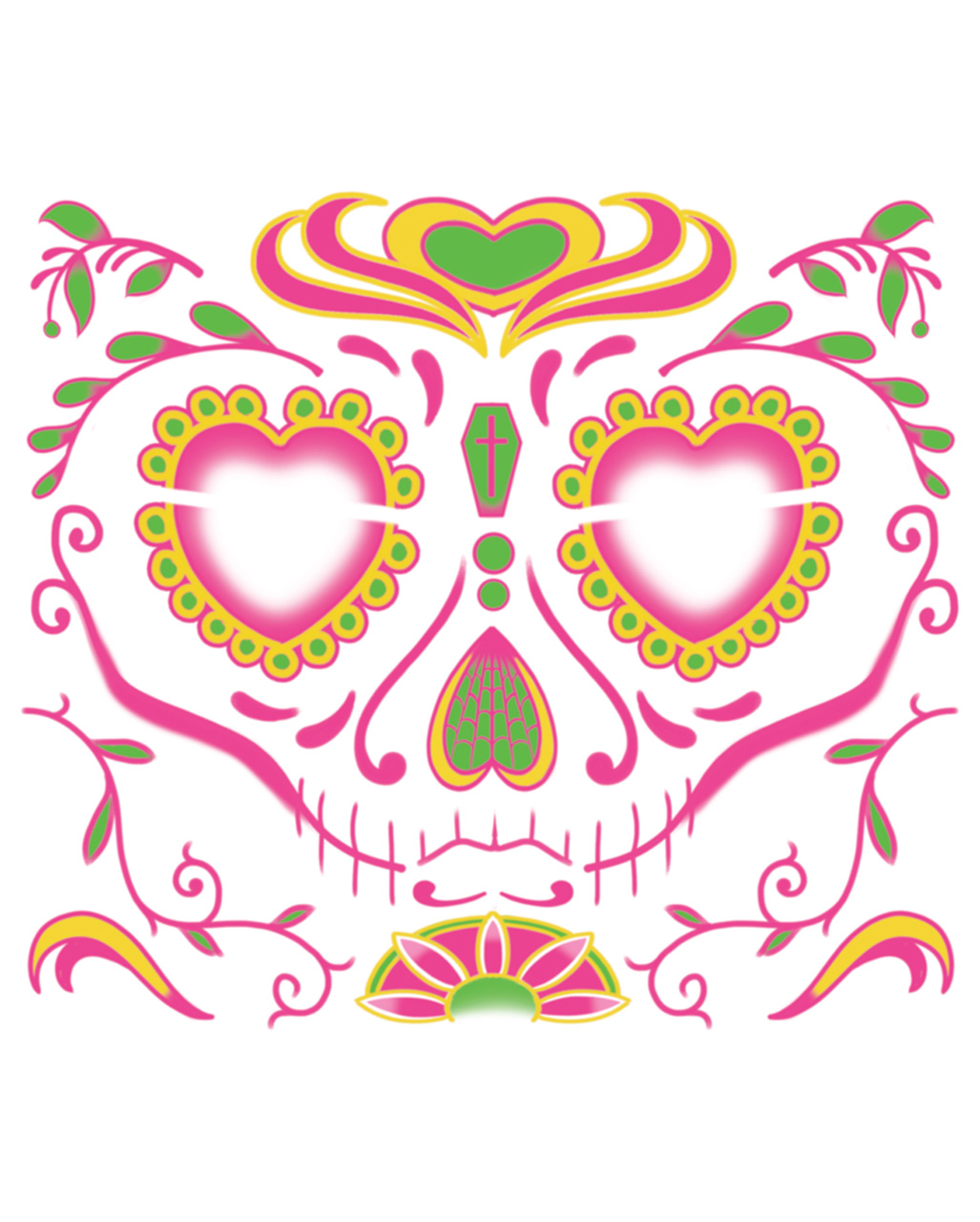 Face Tattoo Sugar Skull weiblich ➤ Day of the Dead