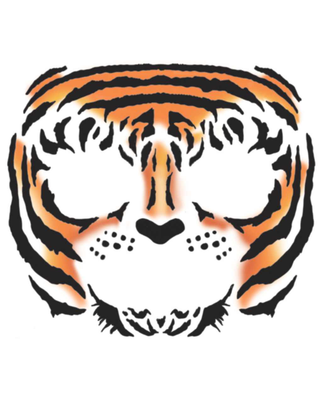 Face Tattoo Tiger ➔ Tier Make-up für Fasching