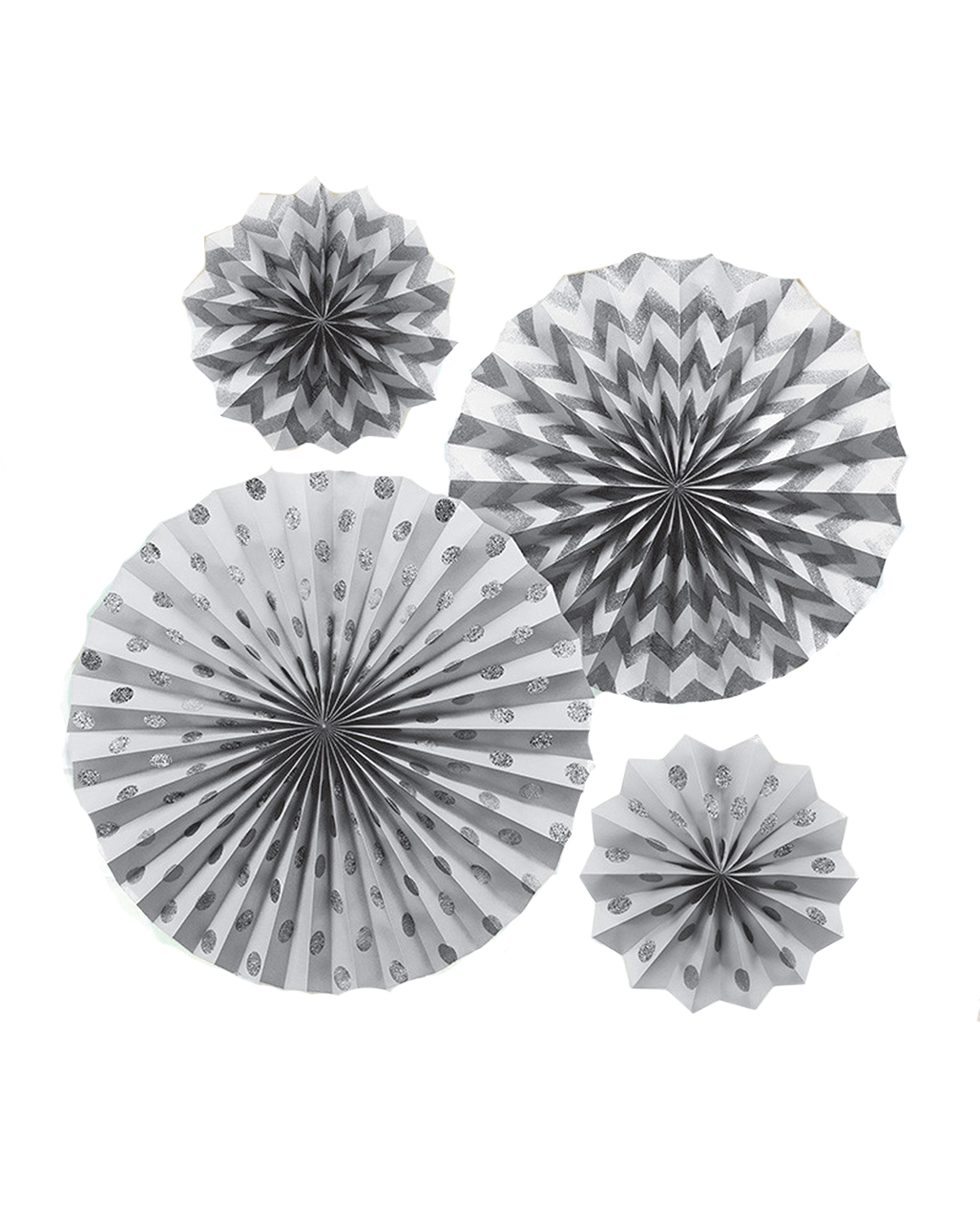 Fächer Deko Set Silber ◆ Party-Deko