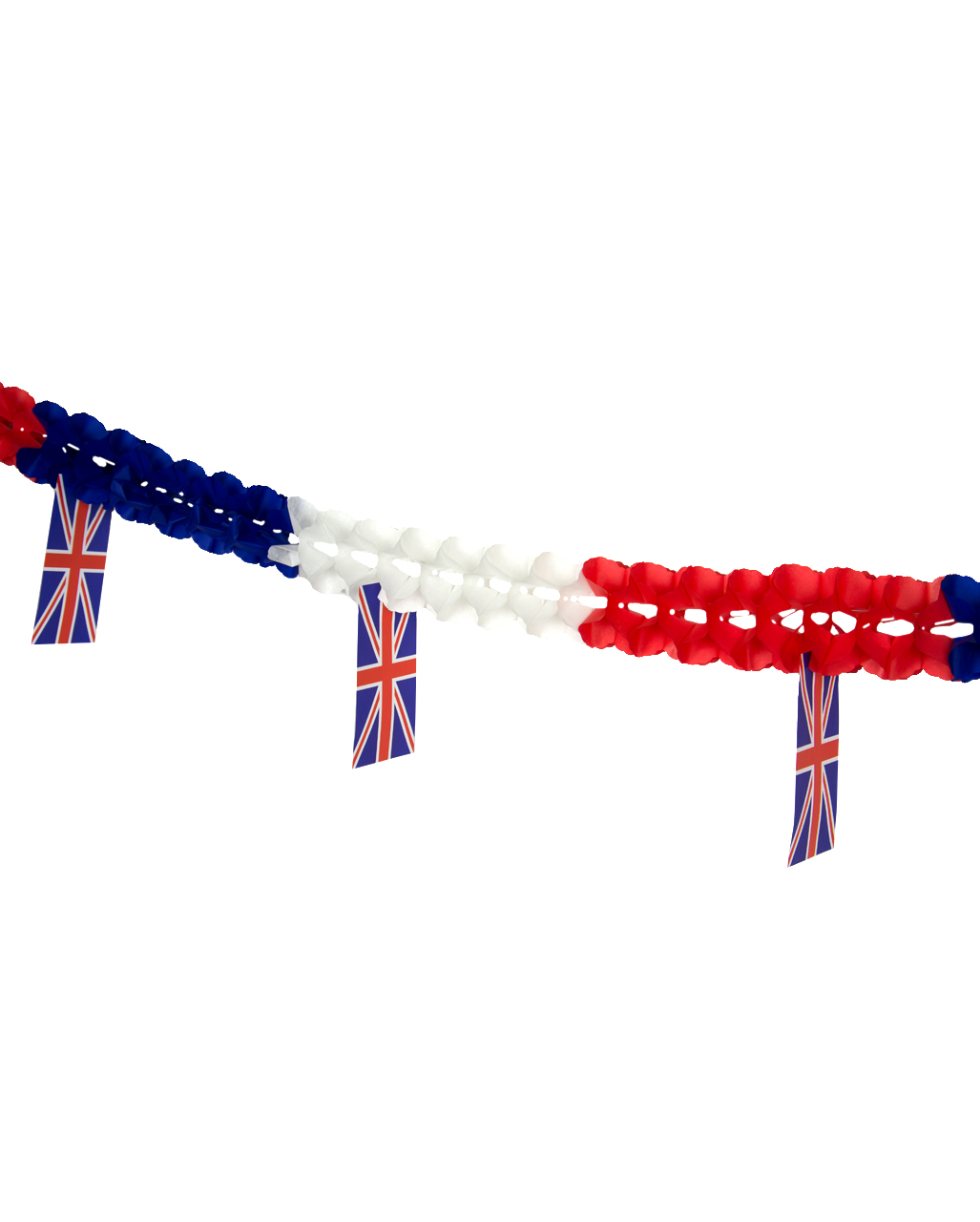 Waben-Girlande mit Fahnen Großbritannien 4m ★