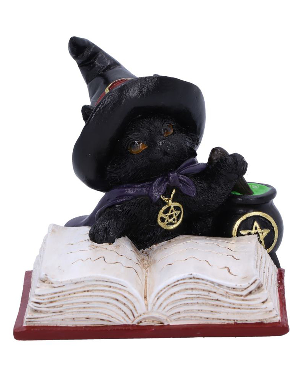 Familiar's Brew Katzenfigur mit Hexenkessel 8,5cm ★ Gothic Deko