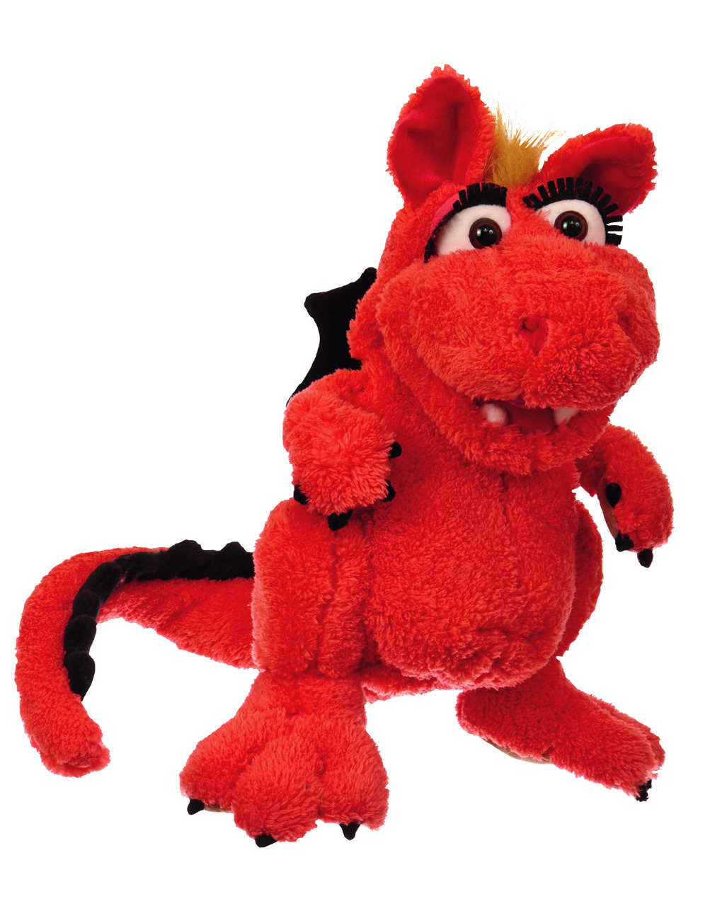Feuerdrache Elsa Handpuppe Bauchrednerpuppe