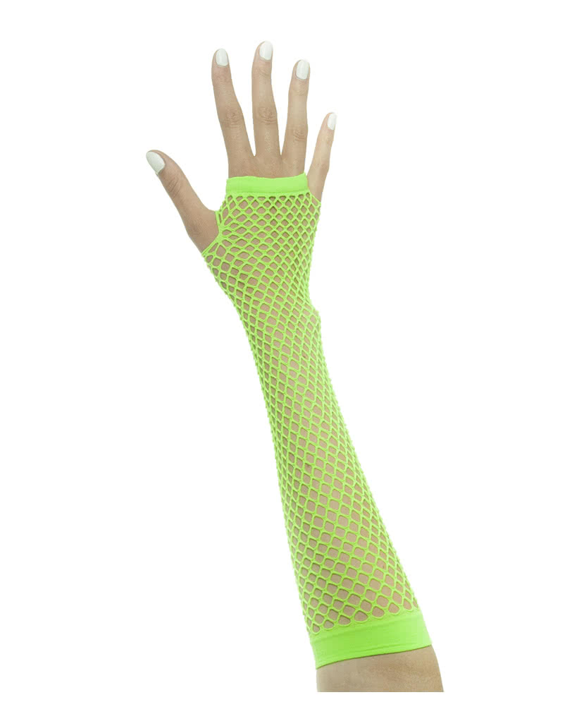 Fingerlose Handschuhe in Netzstruktur Neongrün Neon