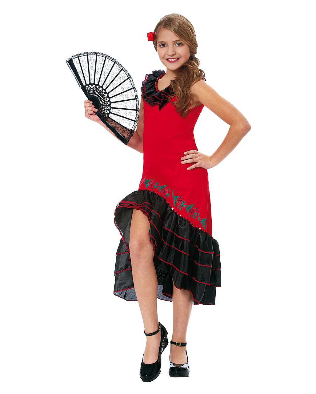 Flamenco Tänzerin Kinderkostüm für Karneval S