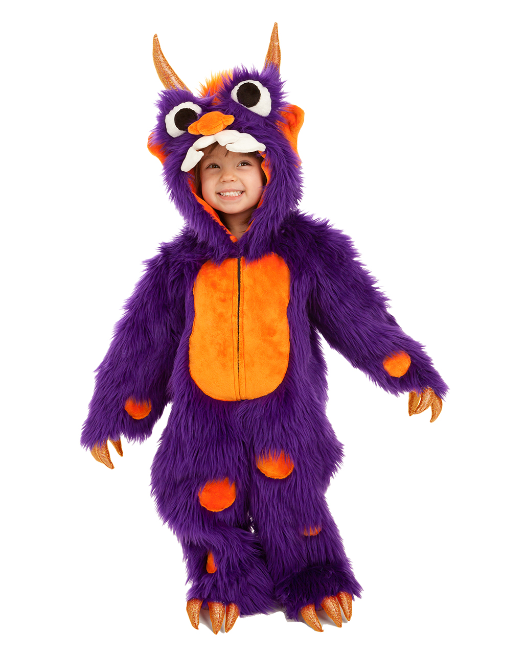Flauschiges Monster Kinderkostüm lila bei ➔ 8 Jahre